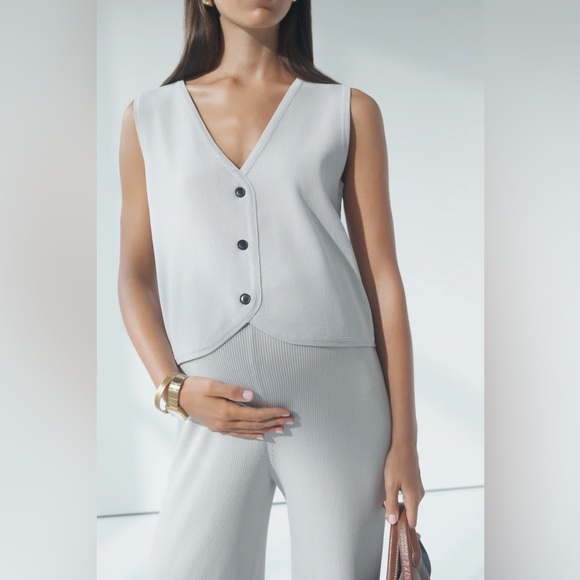 Legoe Celeste Wide Leg Maternity Pant Stone Grey 0 (AUS) 4-6 (US) - Picture 9 of 10